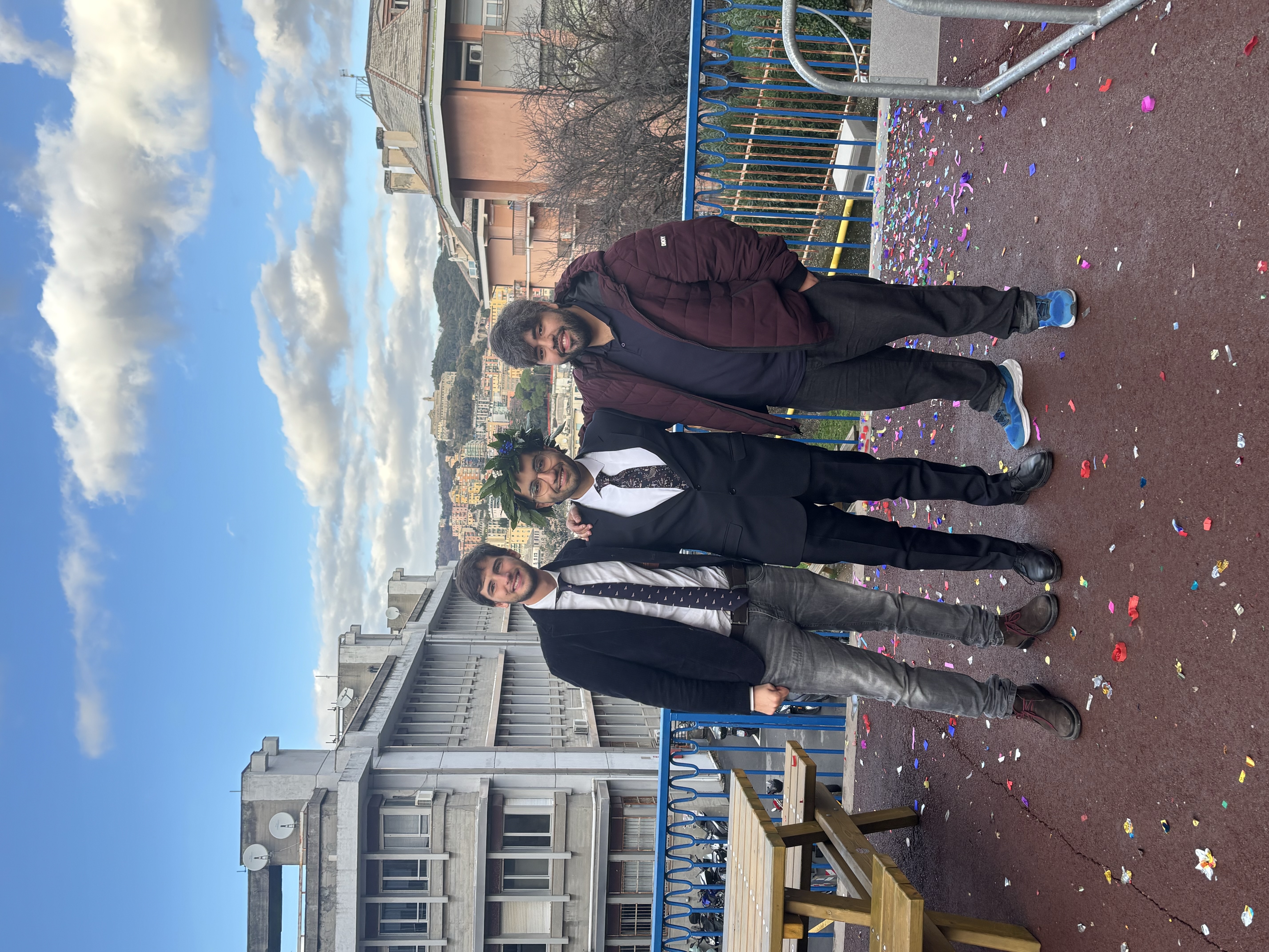 Graduation day with Angelo and Joao